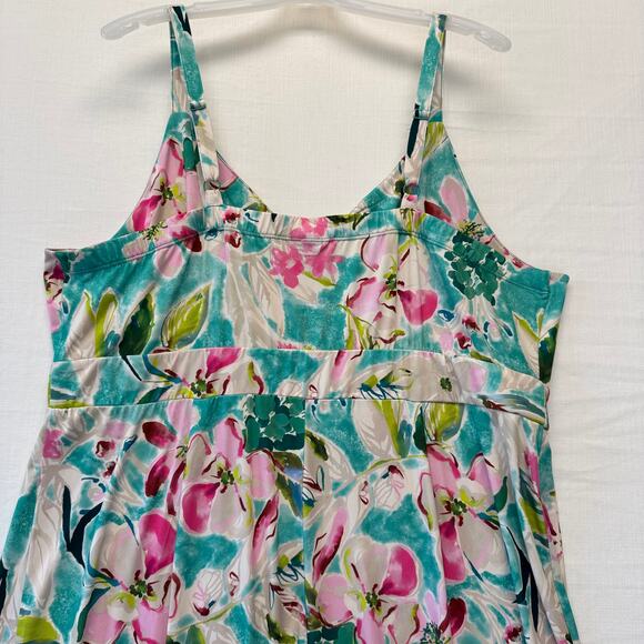 TORRID Studio Wrap Sleeveless Midi Dress Women's Size 3 Floral Aqua Blue Pink - Picture 8 of 15